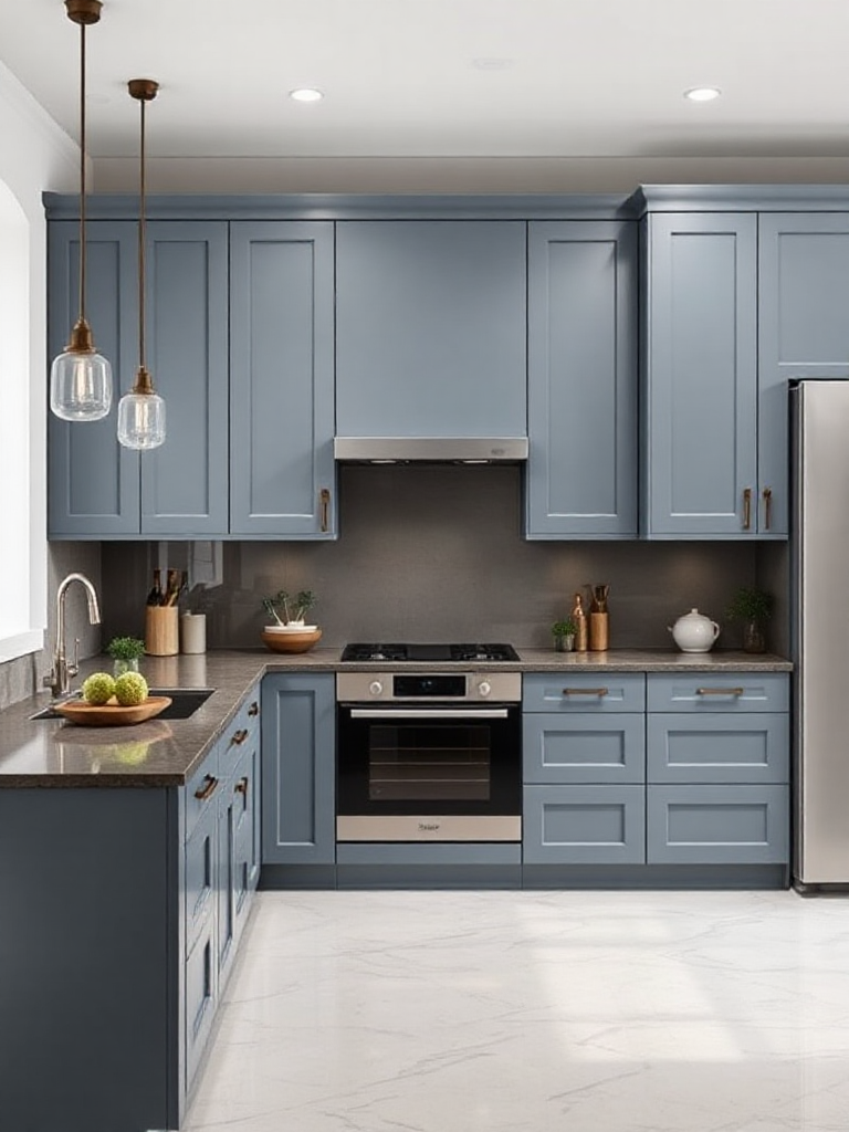 Stunning blue-gray kitchen cabinet ideas