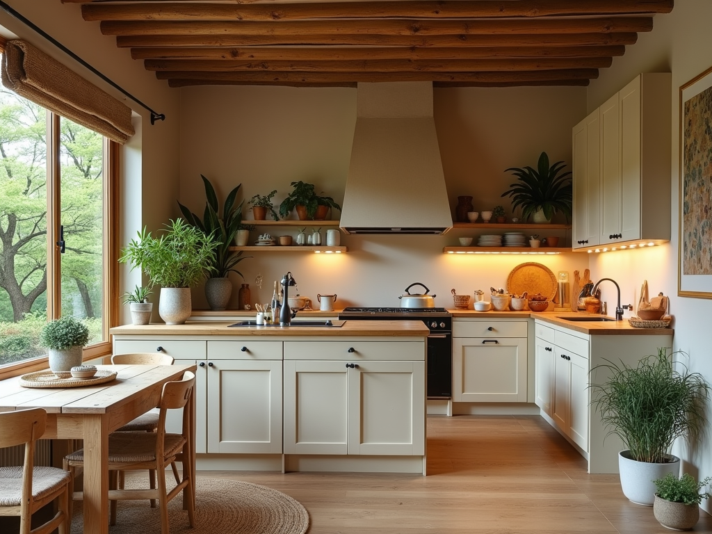 Charming Zen-Inspired Kitchen with Bamboo Elegance