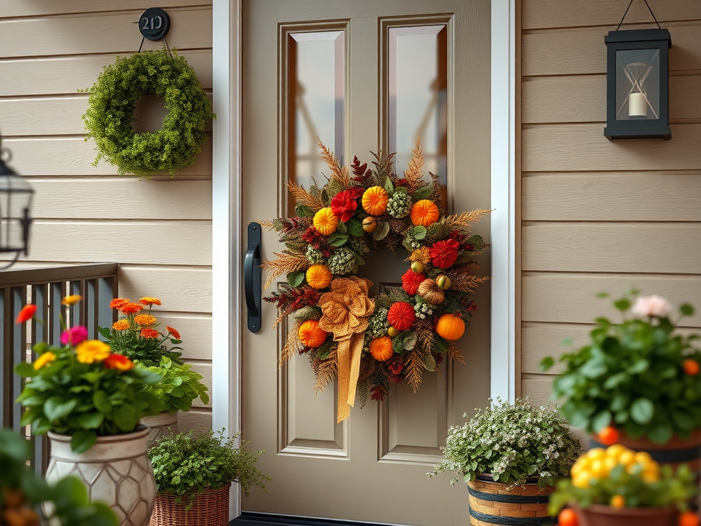 Image for Harvest Cornucopia Wreath: