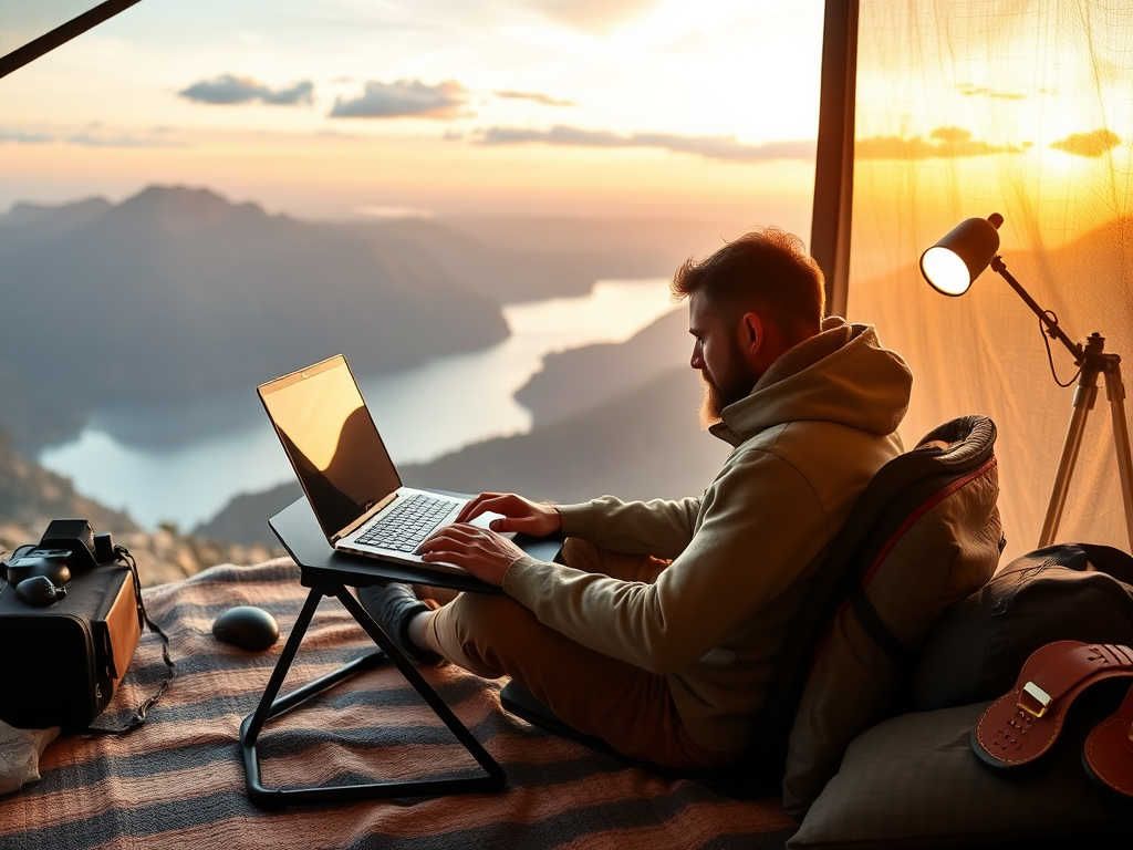 Digital Nomad Ergonomic Workspace
