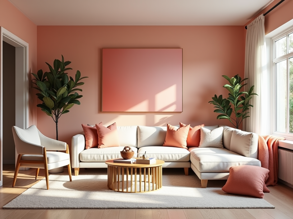 Transform Your Space: Trendy Pale Coral for Modern Living Rooms