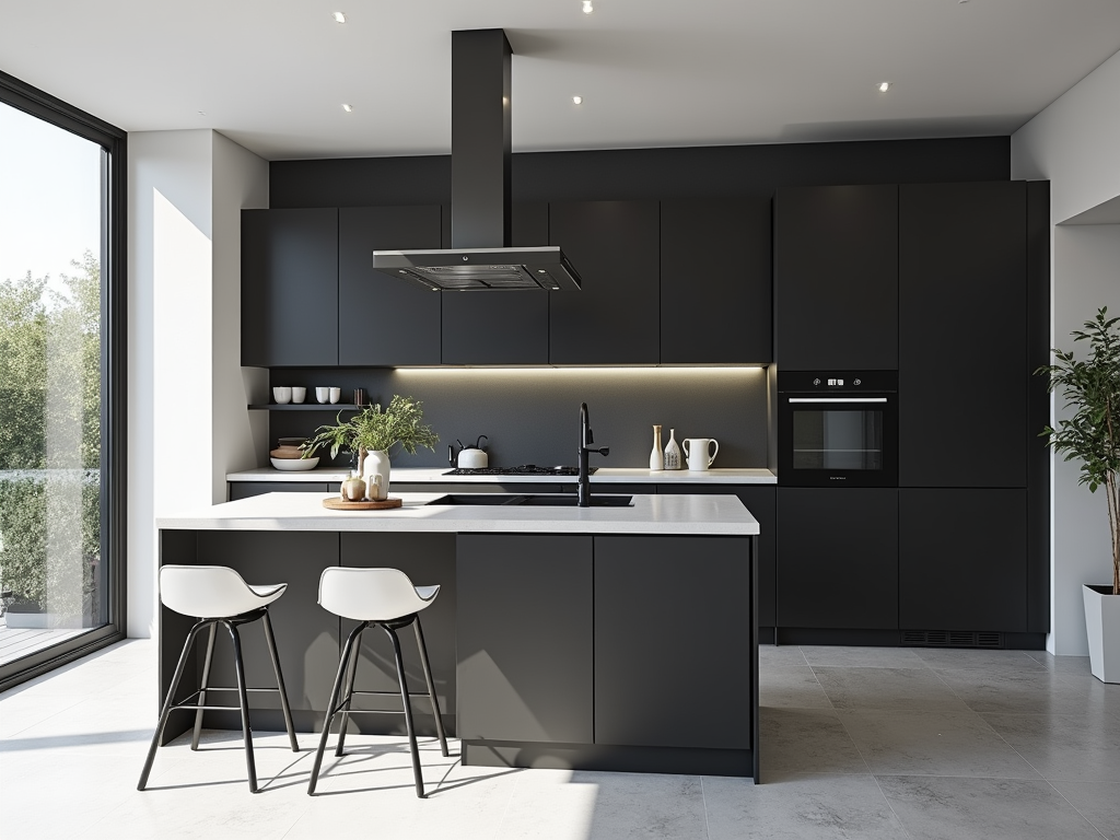 Sleek Minimalist Black and White Kitchen Designs