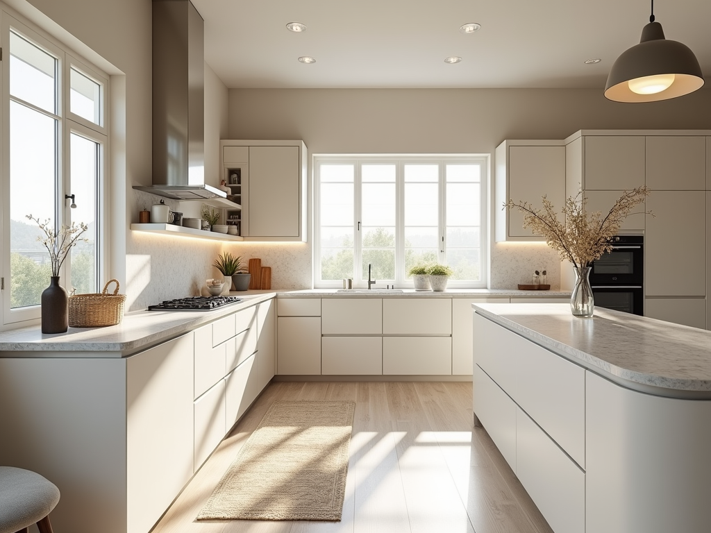 Sleek Sunlit Greige Kitchen Inspiration