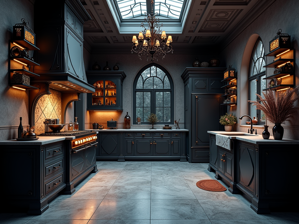 Gothic Elegance Meets Smart Technology in Futuristic Kitchens