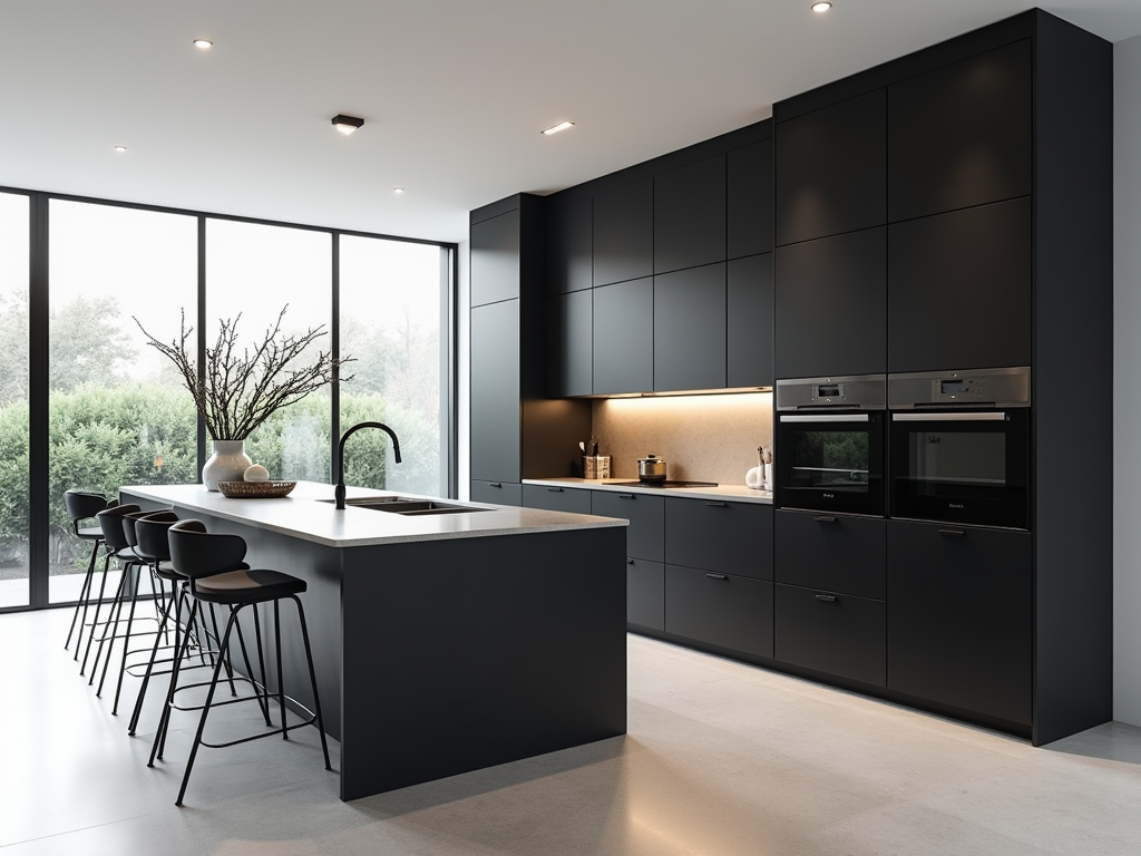 Stunning Minimalist Black and White Kitchen Design