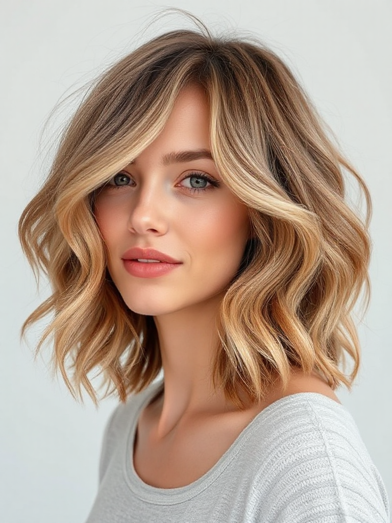 Textured Medium-Length Haircuts