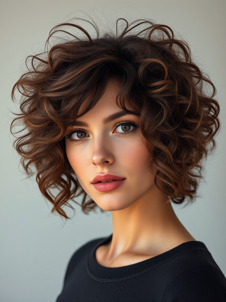 Chin-Length Curly Hairstyles