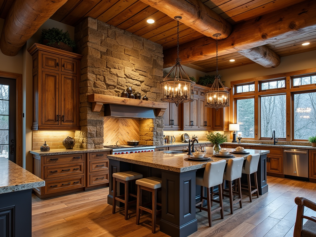 Charming Rustic Cabin Kitchen with a Sleek Touch