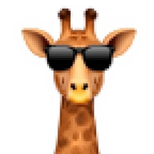 A fun and cute iOS emoji of a Giraffe with sunglasses