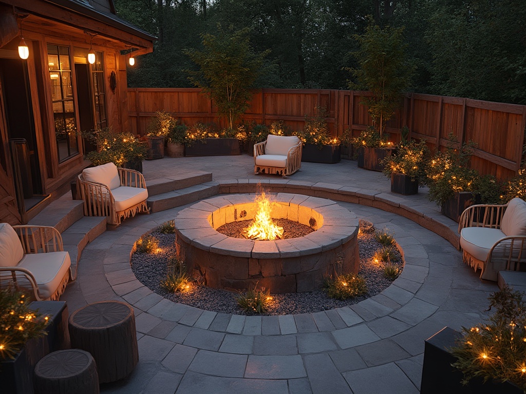 Sunken Fire Pit with Surrounding Deck
