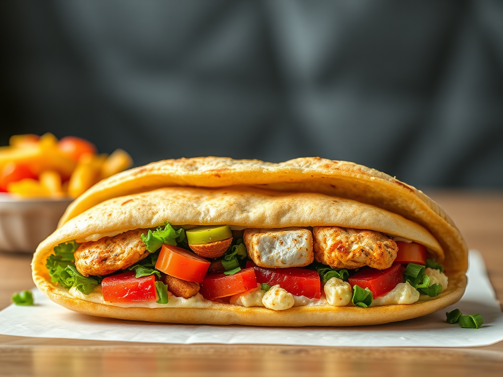 Image for Pita Pocket with Chicken and Veggies