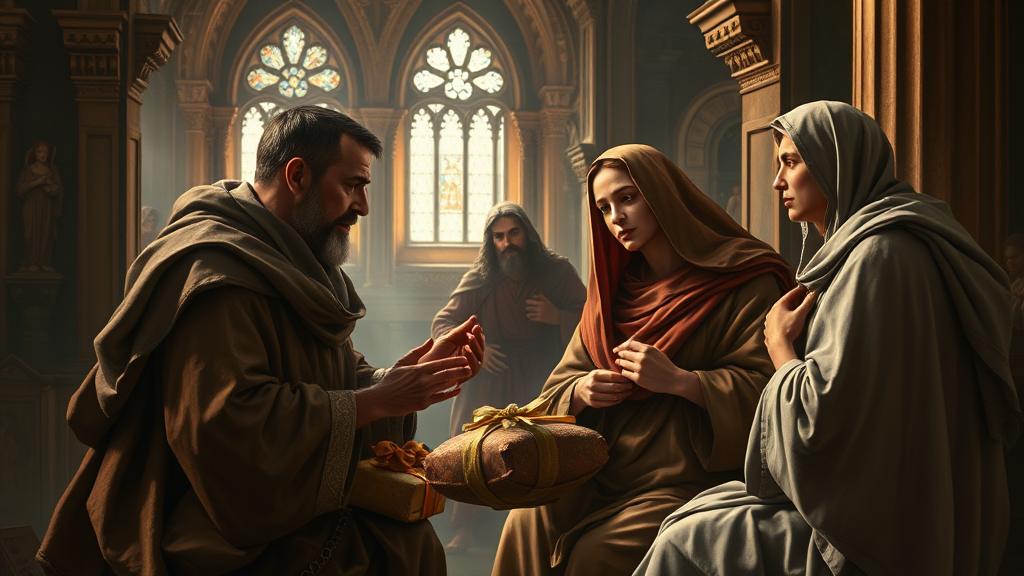 명절 선물을 주고받는 장면