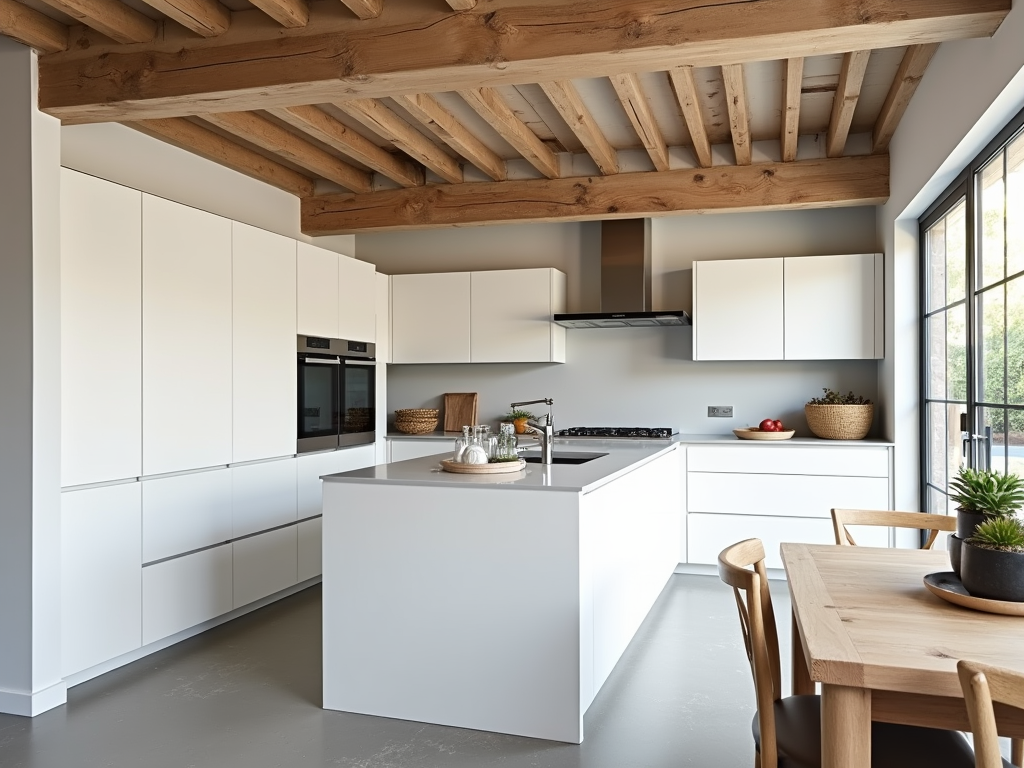 Transform Your Modern Kitchen with Rustic Wood Beams