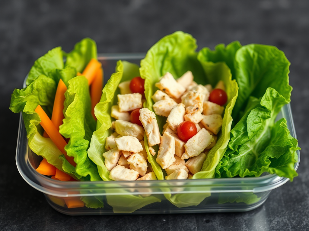 Image for Chicken Salad Lettuce Wraps Bento Box Lunch