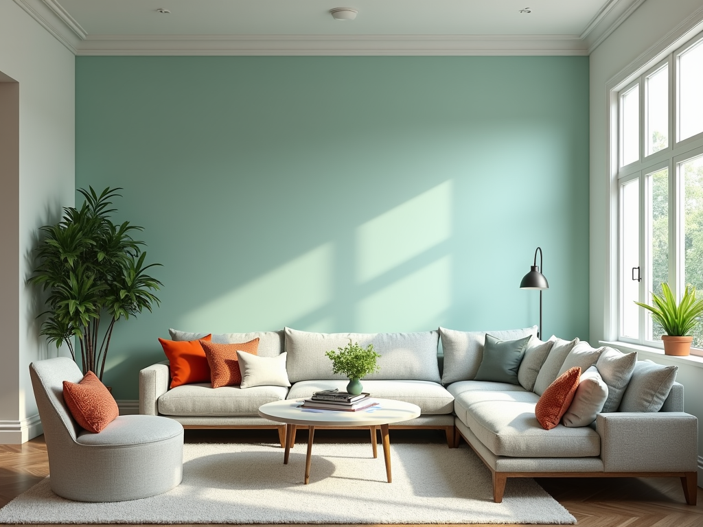 Transform Your Space: Bold Misty Seafoam Statement Walls