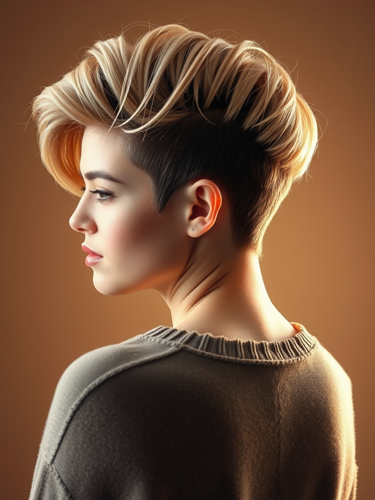 Soft textured mohawk for short hair