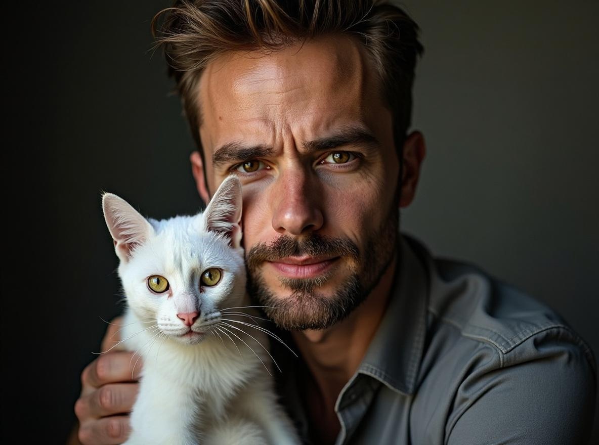 Change the cat's color to white.