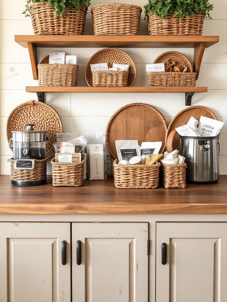 Farmhouse coffee bar ideas