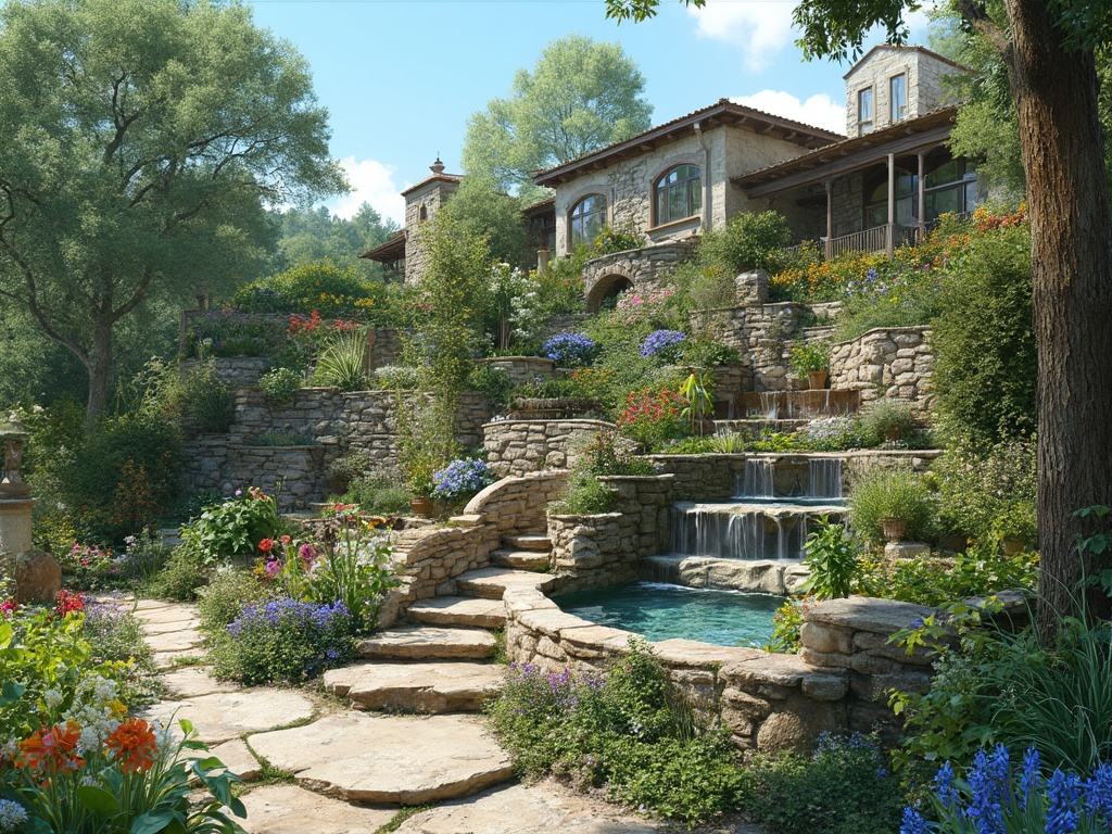 Stone Terraced Yard