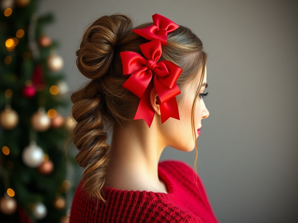 Image for Bubble Ponytail with a Satin Bow