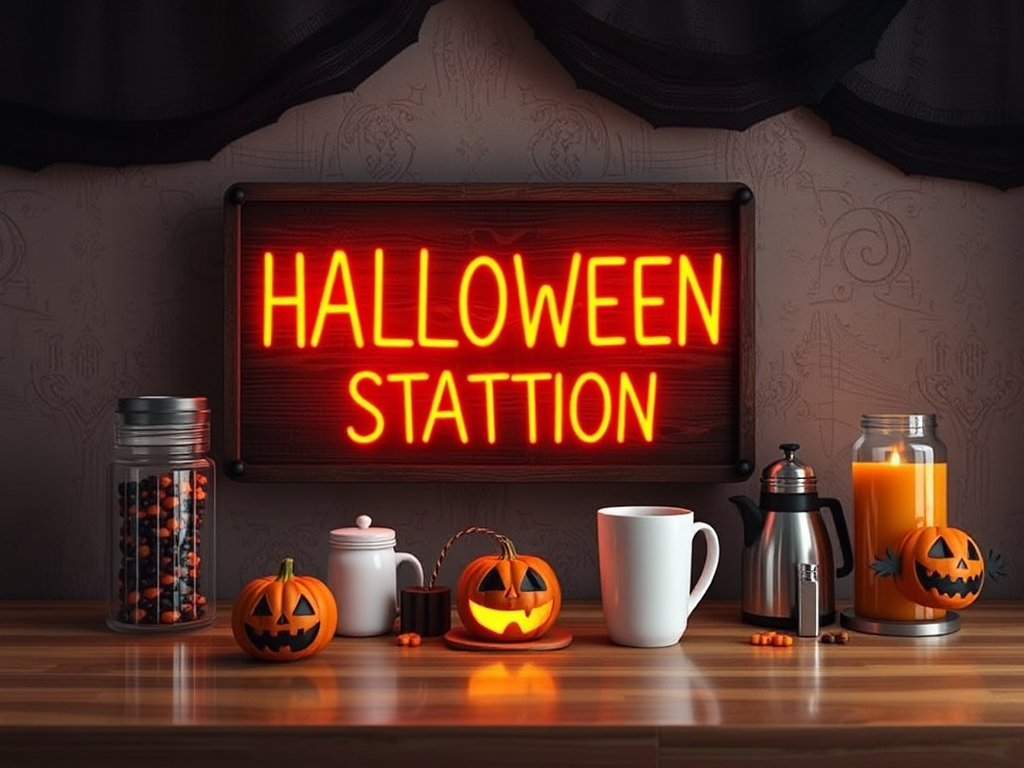 Image for Halloween Coffee Station Sign: