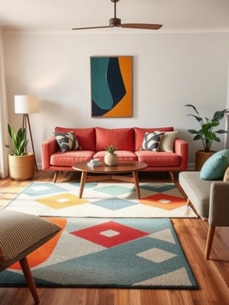 Mid-century modern living rooms