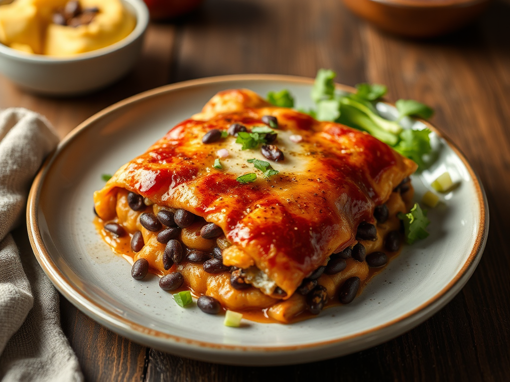 Image for Sweet Potato and Black Bean Enchiladas: