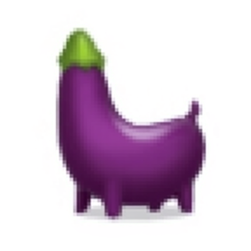 A fun and cute iOS emoji of a eggplant dog