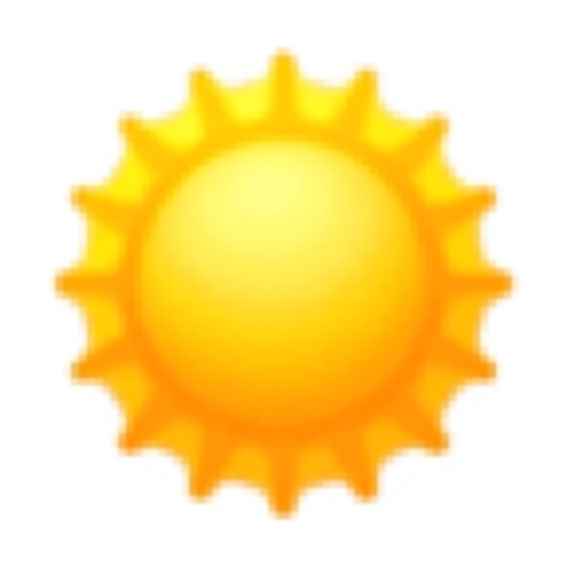 A fun and cute iOS emoji of a Sunshine