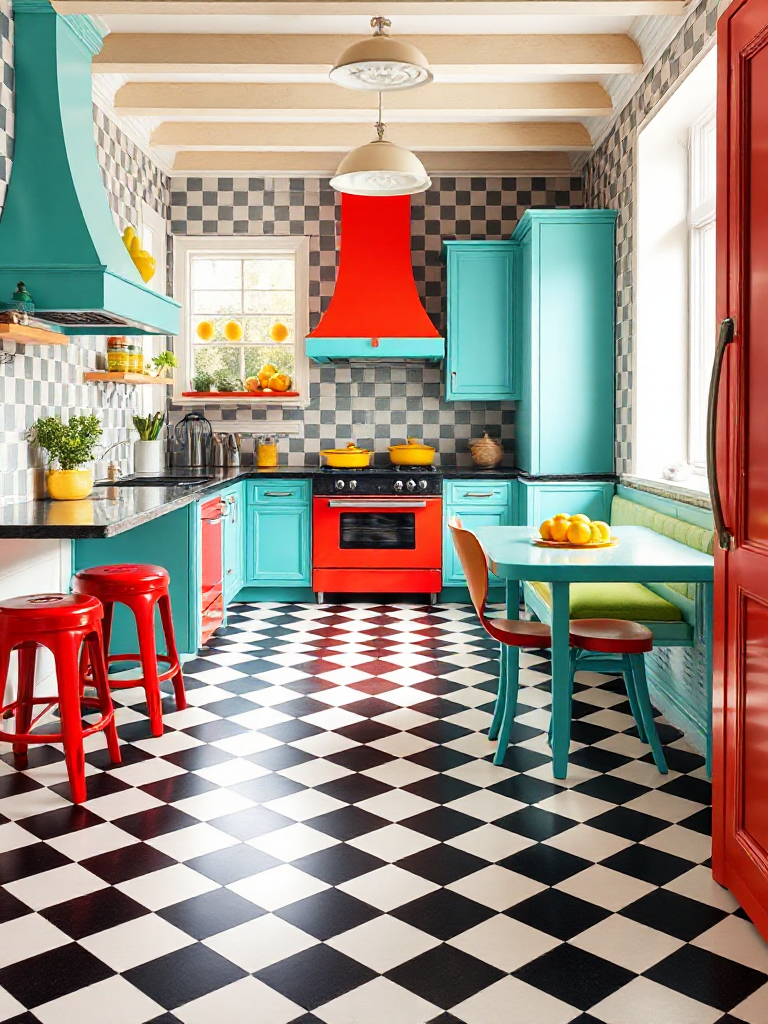 Vibrant kitchen flooring ideas