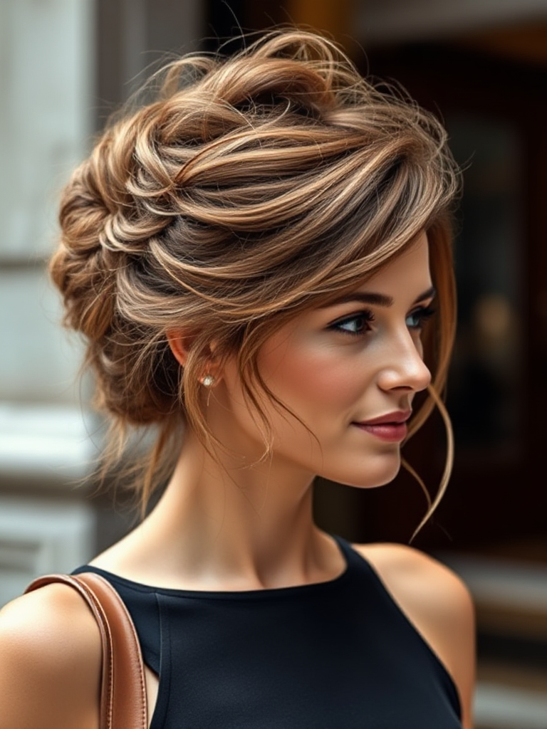 Messy Updo for Medium Hair