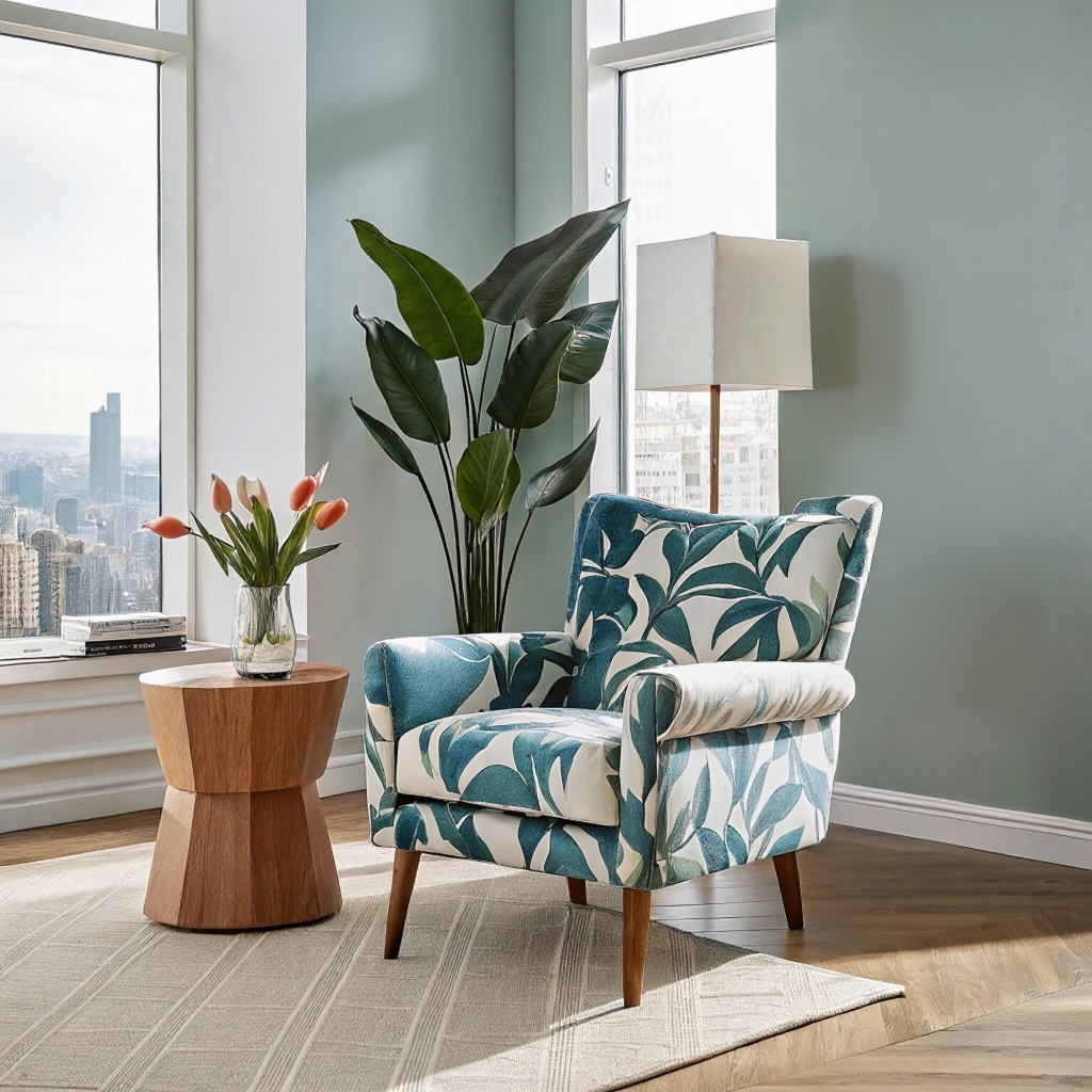 Blue Leaf Accent Chair