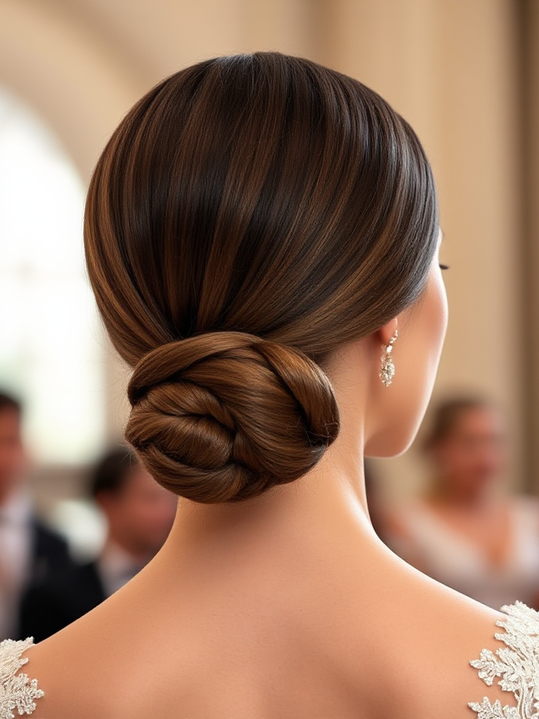 Low Bun Updo for Weddings