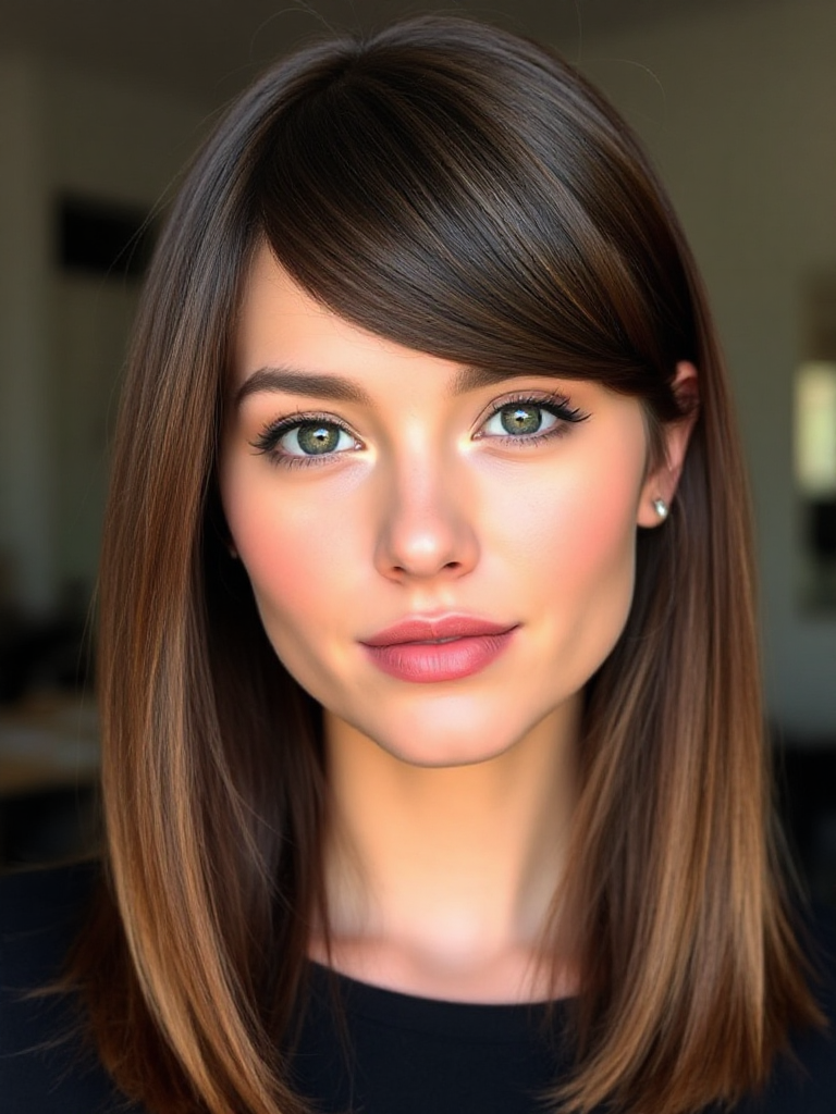 Medium-Length Straight Haircuts