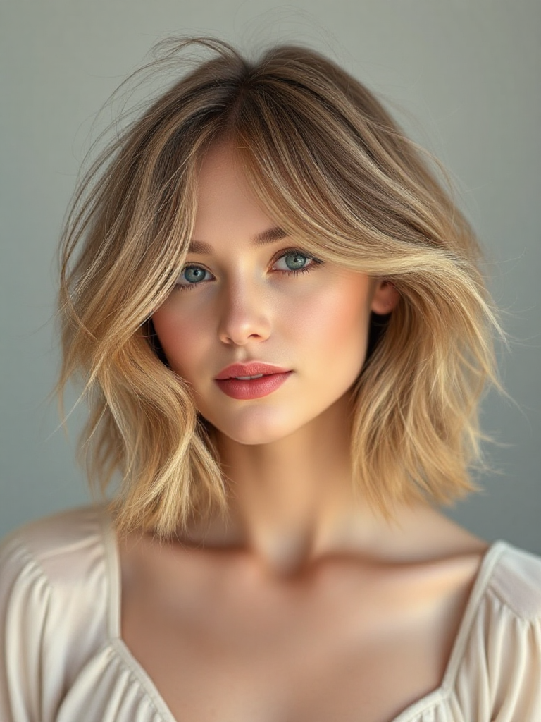 Textured Medium-Length Haircuts