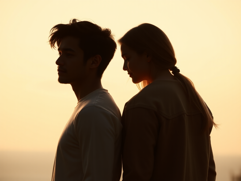 2 people leaning on each other touching shoulders balance