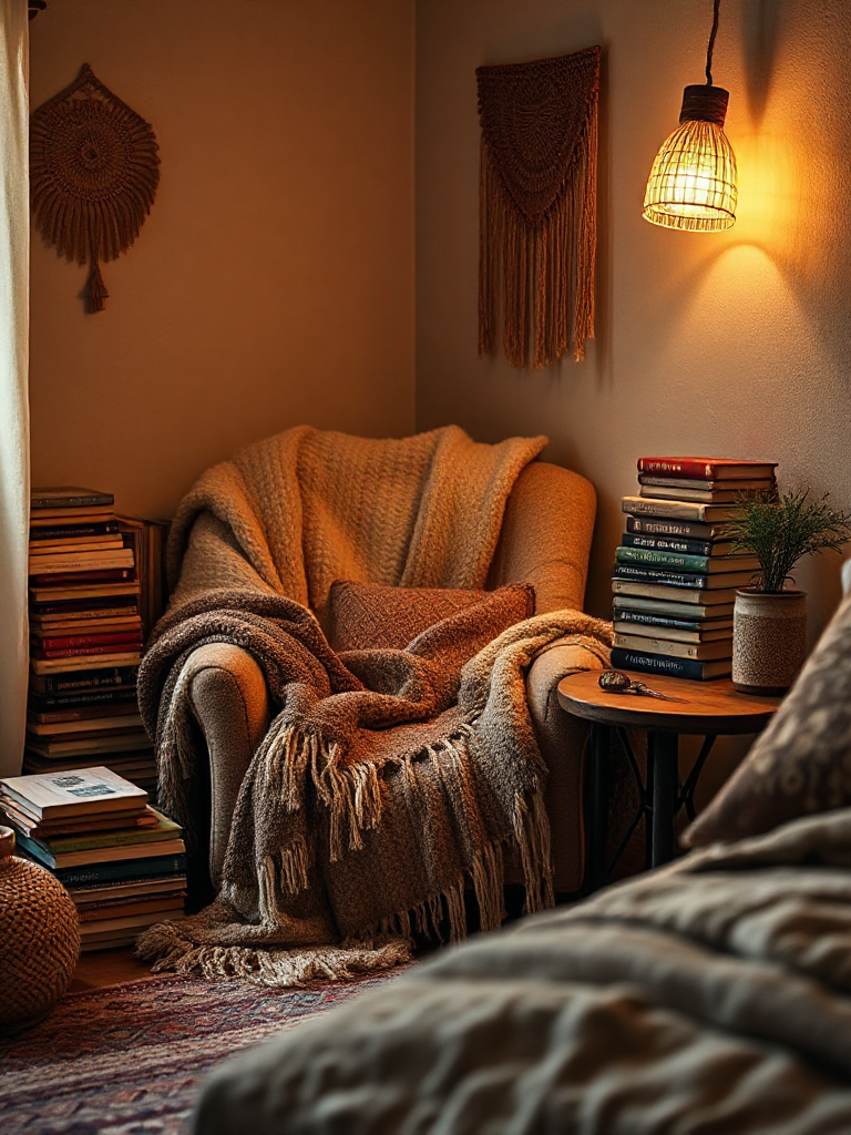 Artistic boho bedroom idea