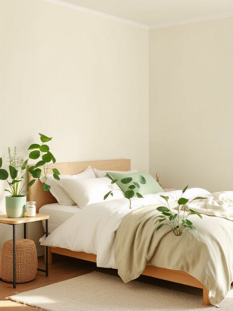 Gorgeous sage green cream bedroom ideas