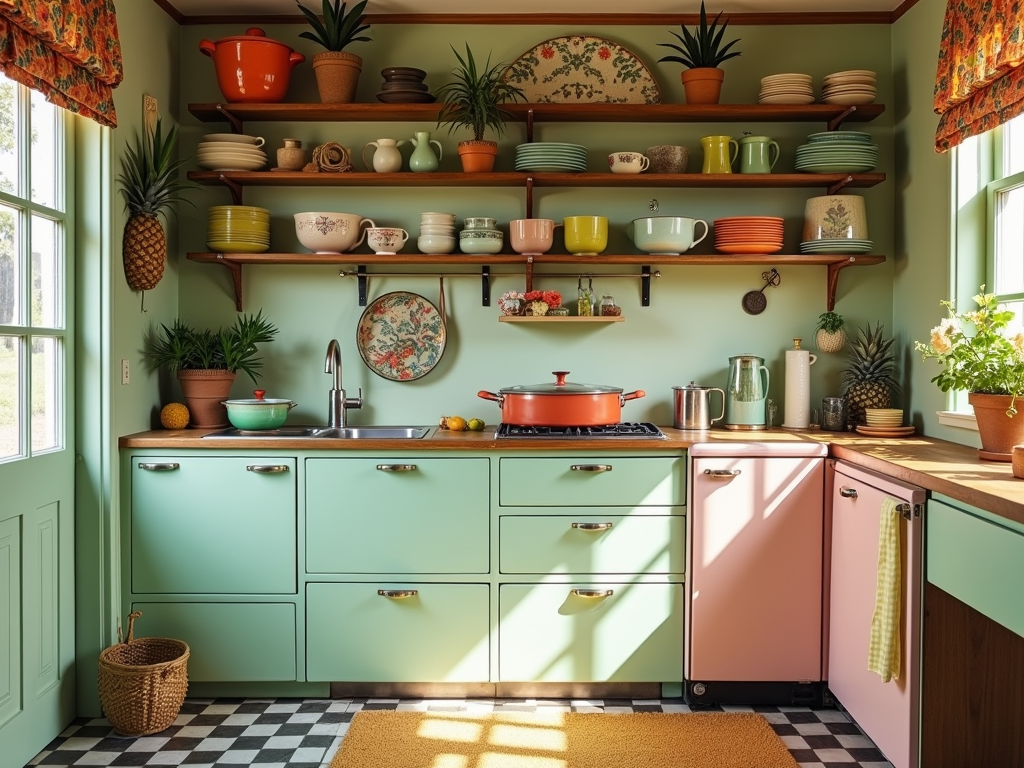 Charming Vintage-Inspired Kitchens with Pastel Appliances