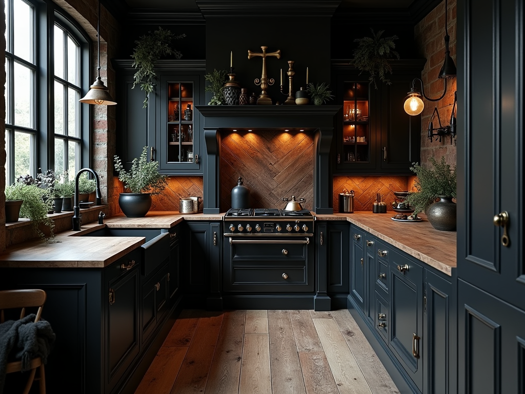 Dark Elegance: A Gothic-Inspired Kitchen