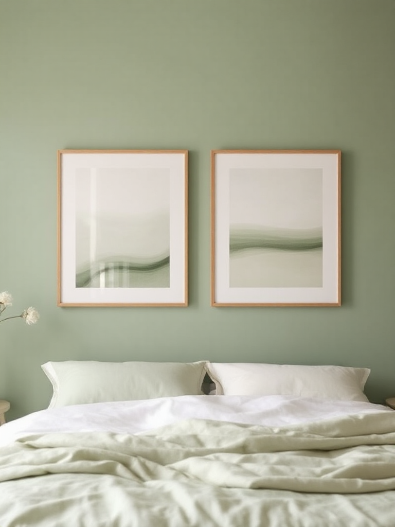 Gorgeous sage green cream bedroom ideas