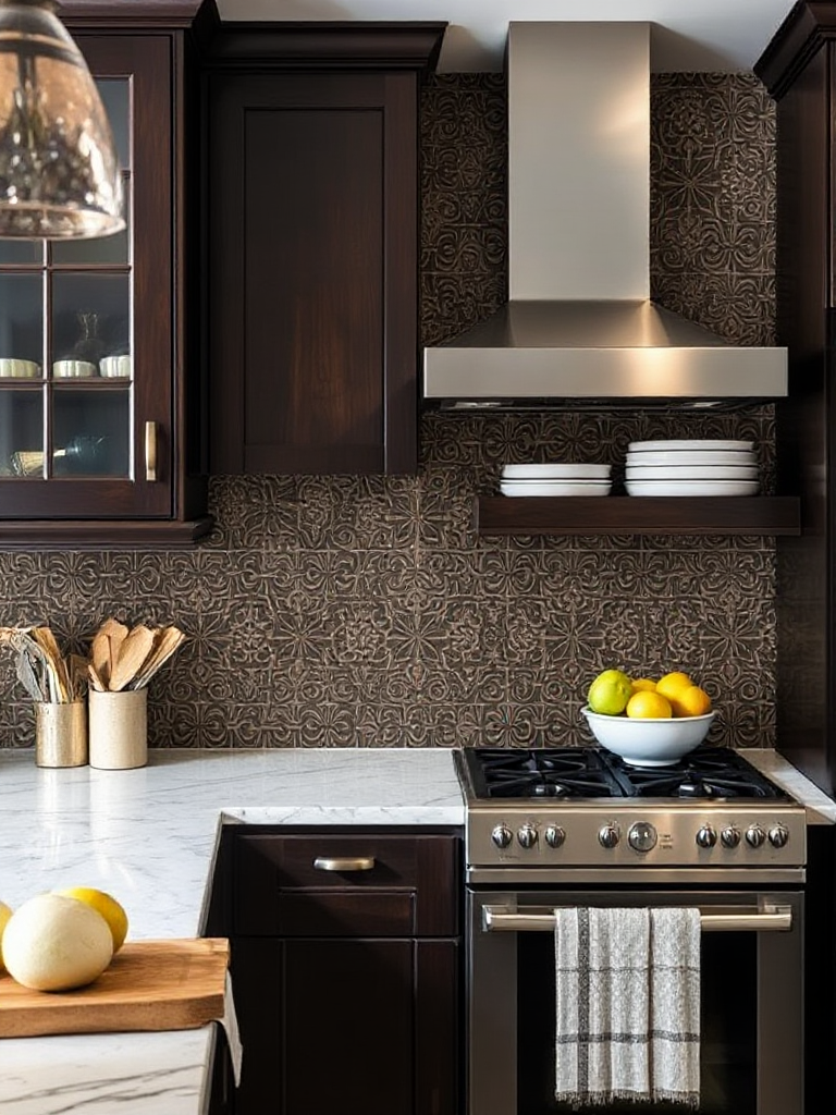 Backsplash Ideas For Dark Cabinet Kitchen