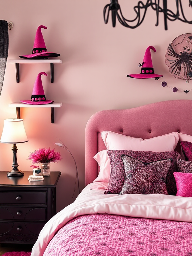 Pink Halloween Bedroom Decor