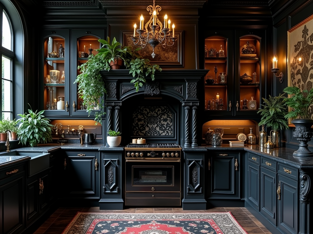 Dark Elegance: Maximalist Gothic Kitchens