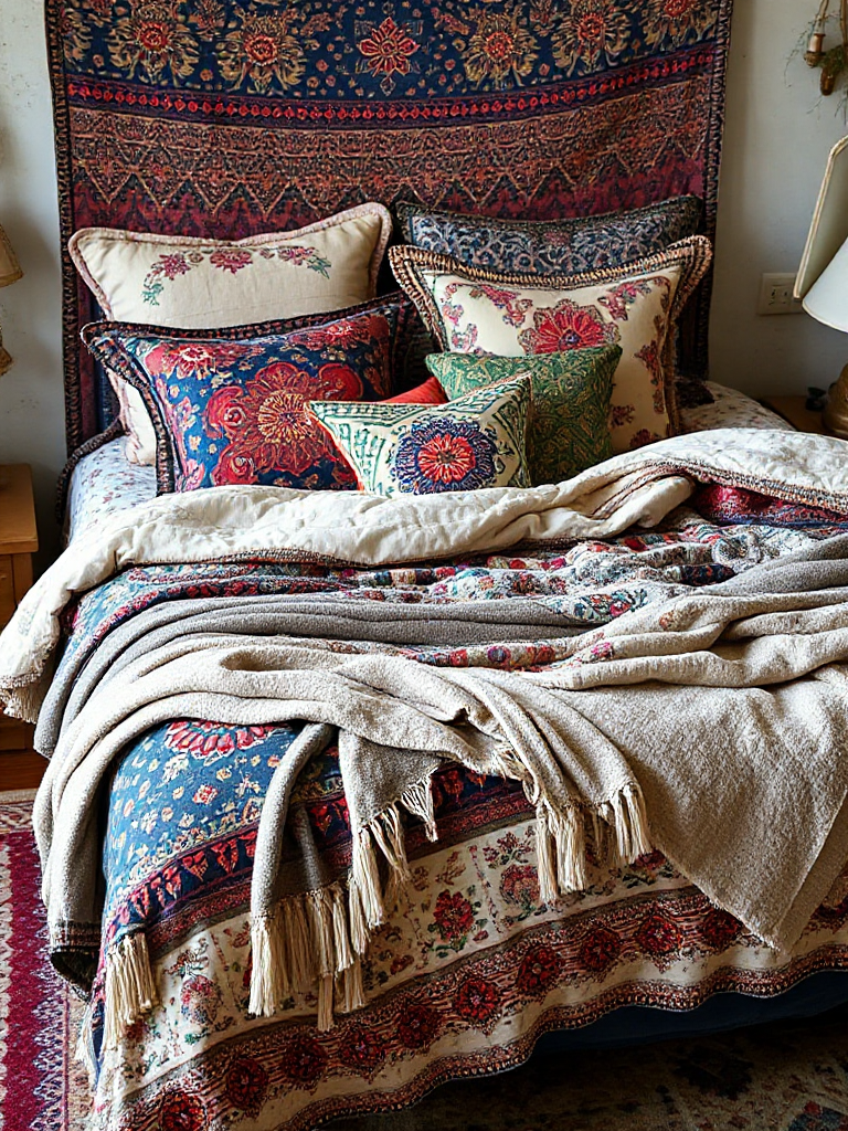 Artistic boho bedroom idea