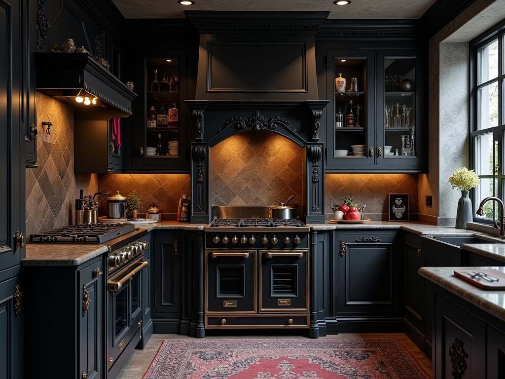 Gothic Glam: Retro Black Cabinetry in the Kitchen