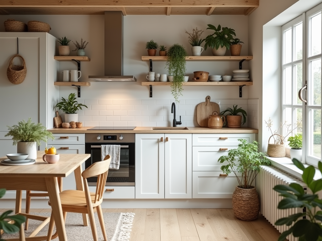 Charming Scandinavian-Style Kitchen: Embrace Light Wood Tones!